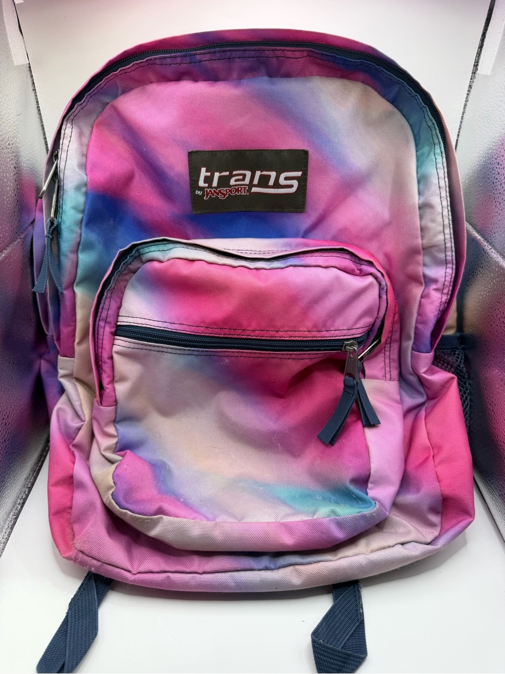 Trans by JanSport Pastel Tie Dye Backpack Pink Purple Blue School Book Bag